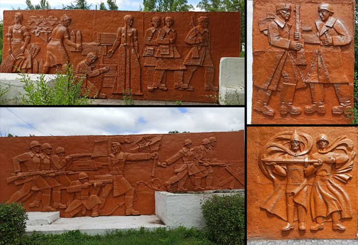 Барельефы в сквере победы.