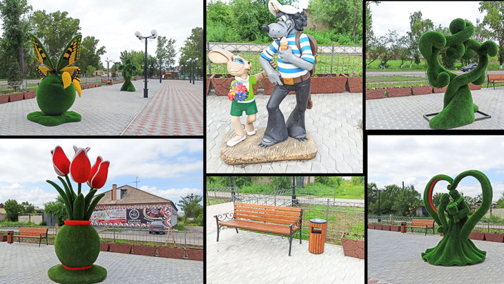 Сквер в Усть-Абакане на улице Октябрьская.