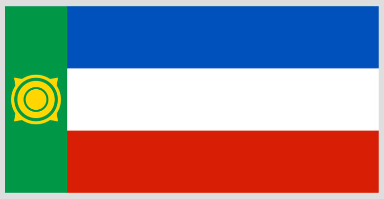 Государственный Флаг Республики Хакасии с 2003 года.